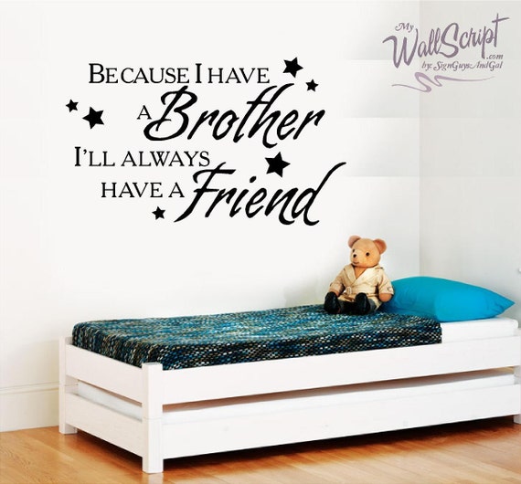 Brothers bedroom wall decal, Friends Children Wall Art, Nursery Wall Graphic