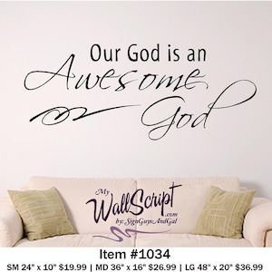 Our God is an Awesome God, Vinyl Wall Graphic Art, Home or Church Wall ...