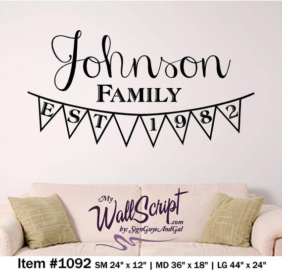 Custom Family Established, Entry way wall graphic