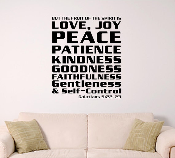 Fruit of the spirt wall decal, Bible Verse Wall Decal, Church or Home decal