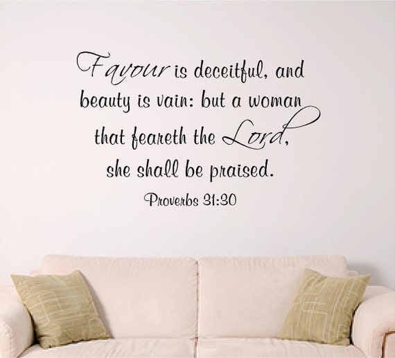 bible verse wall art, Proverbs 31:30 kjv