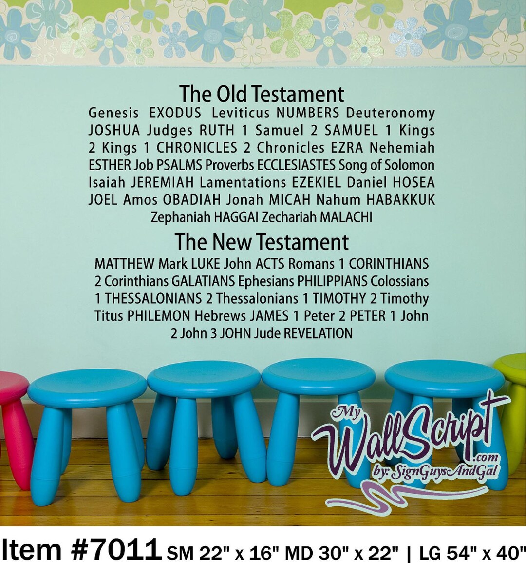 Books of the Bible Wall Decal - Sunday School Decor - Etsy