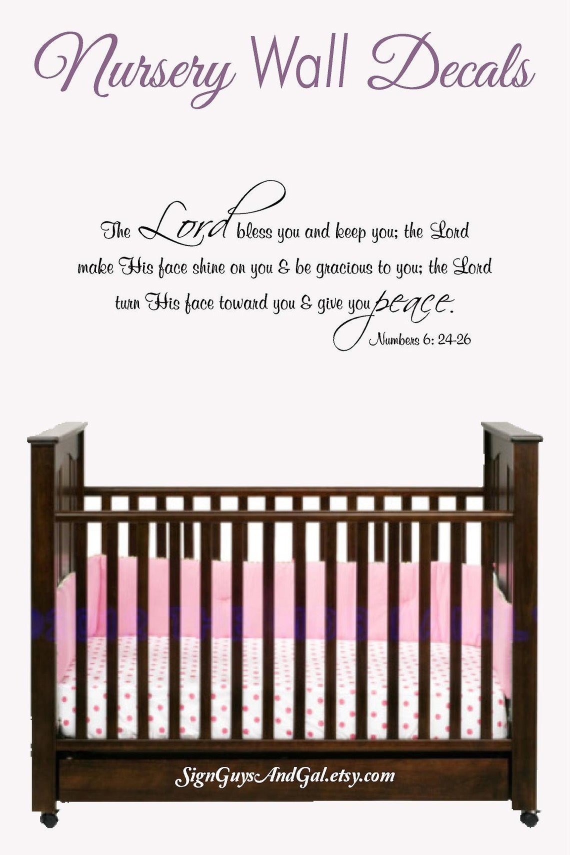 Nursery Bible Verse Wall Art Lord Bless You. Baby Room Decal - Etsy