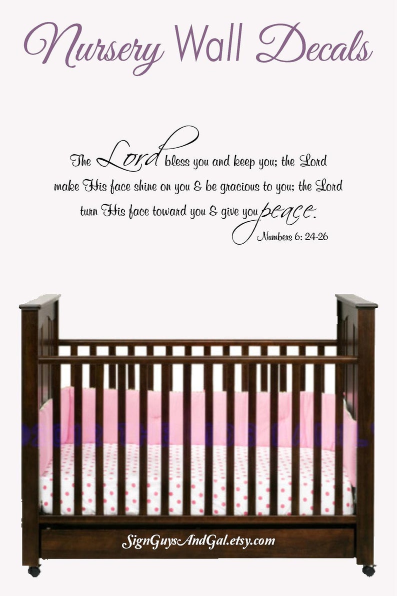 Nursery Bible Verse Wall Art Lord Bless You. Baby Room Decal - Etsy