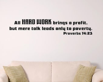 Bible verse wall art, Proverbs 14:23