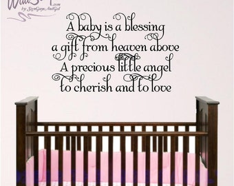a baby is a blessing wall decal, nursery room wall decal