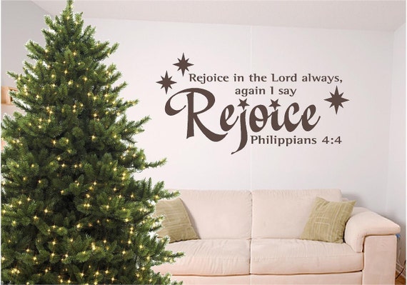 Christmas bible verse wall art, Rejoice