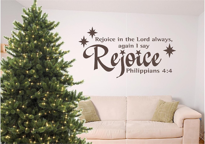 Christmas bible verse wall art, Rejoice image 1