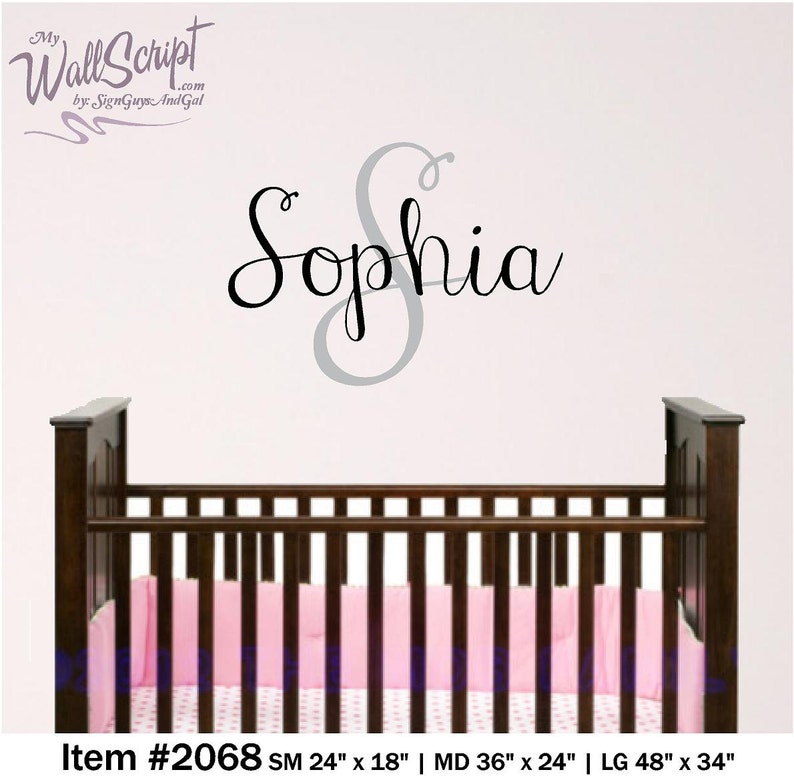 Personalized Monogram Wall Decal Girl Room Wall Decal Etsy