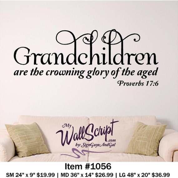 Grandchildren home wall decal, picture wall decal, bible verse wall art