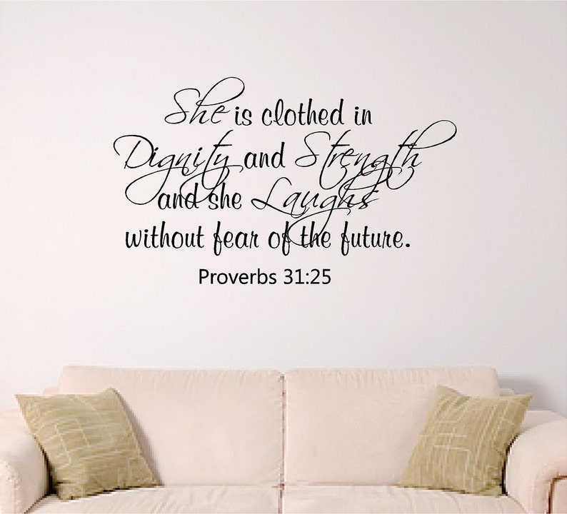proverbs 31 wall art girl wall decal dorm room wall decor | etsy