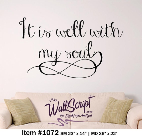 It is well with my soul Wall decal. Hymn wall decal