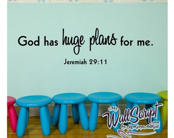 Sunday School Wall Art, God has Huge Plans for me, Church wall sticker decor