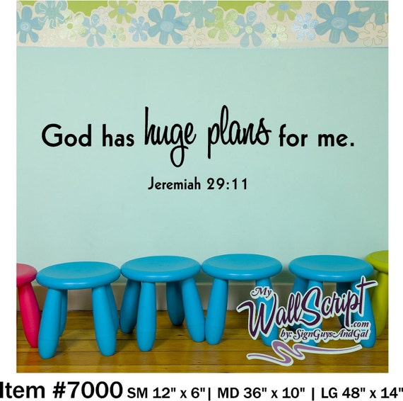 Sunday School Wall Art, God has Huge Plans for me, Church wall sticker decor