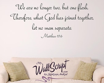Two Become One Bible Verse Wall Graphic Wall Decal for | Etsy