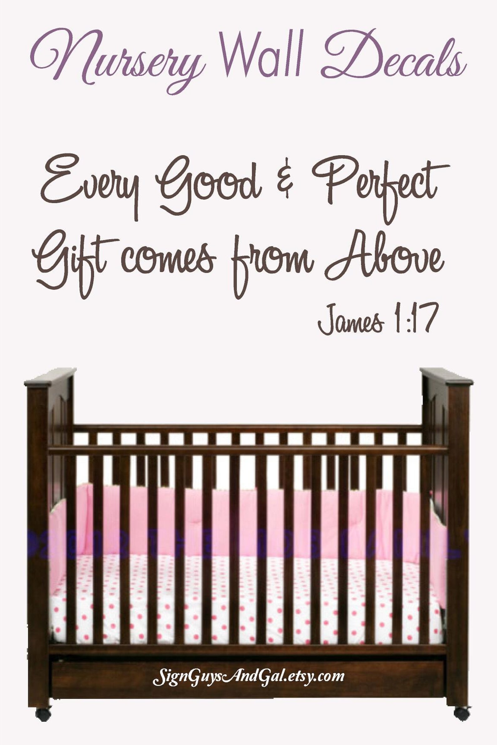 Nursery Bible Verse Wall Art Every Good and Perfect Gift Etsy