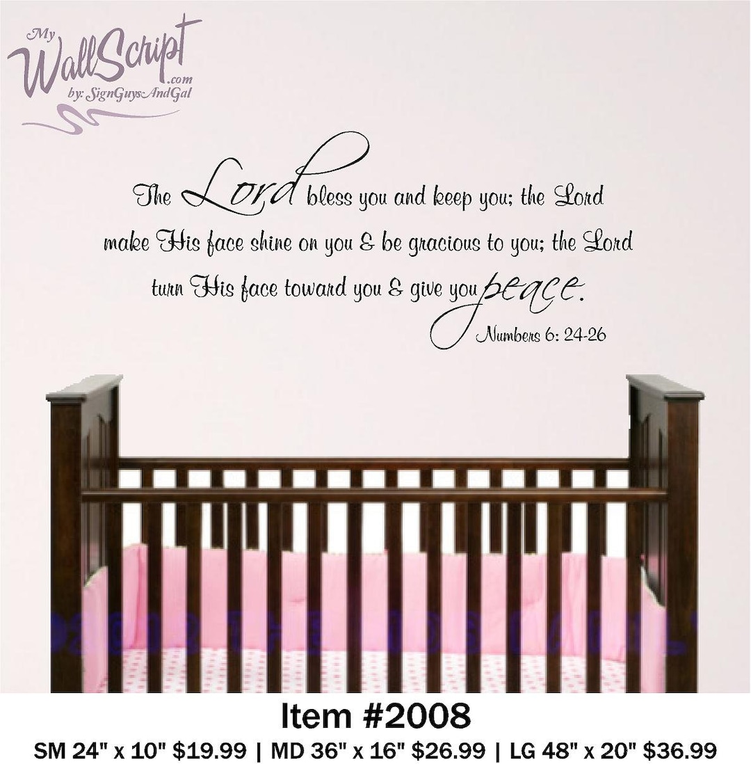 Nursery Bible Verse Wall Art, Lord Bless You. Baby Room Decal - Etsy