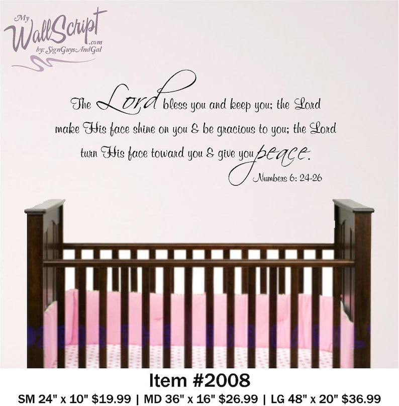 Nursery Bible Verse Wall Art Lord Bless You. Baby Room Decal - Etsy