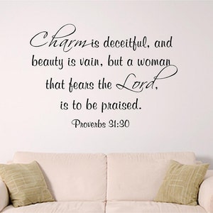 bible verse wall art, Proverbs 31:30 kjv image 3