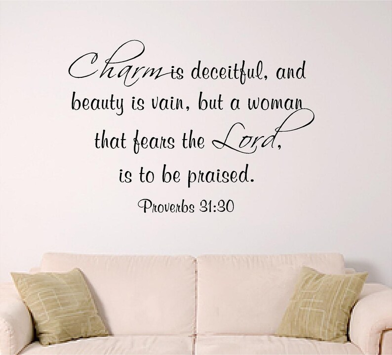 bible verse wall art, Proverbs 31:30 kjv image 3