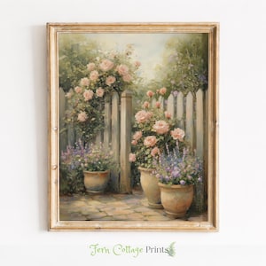 Romantische Kletterrosen im Garten - Cottagecore Cottage Art (Digitaler Download)