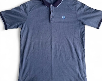 Polo Lands' End vintage azul con logo bordado
