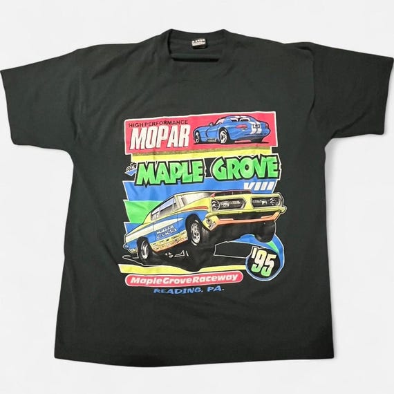 Vintage 1995 Maple Grove Drag Raceway MOPAR Graphic Tee XL