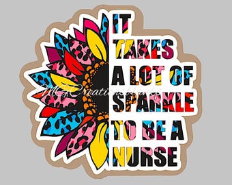 Nurse Sunflower acrylic blanks for badge reels & vinyl decal, nurse DIY acrylic blank, nurse craft blank, Nurse badge reel supplies