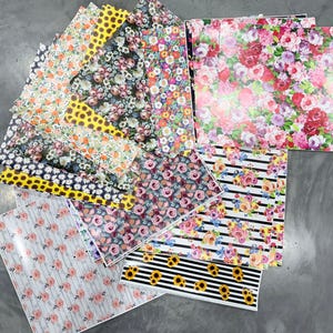 Craft vinyl sheets (qty 10 sheets), vinyl print sheets, pattern vinyl pattern vinyl for badge reel and keychain, craft vinyl for Cricut and