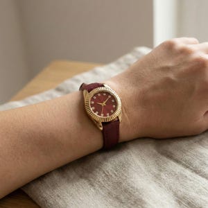 Burgundy Faux Leather Dress - Etsy UK