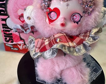 Custom Skullpanda Winter Symphony series “Rhapsody” doll. Custome Glass Rhinestones .
