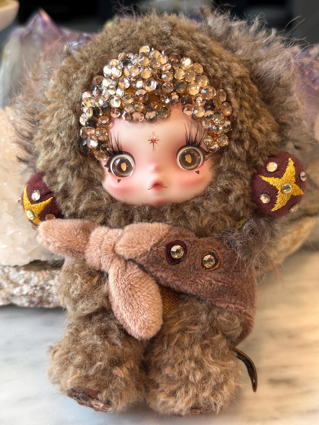 SKULLPANDA custom ーウニコー Custom Skull Panda Plush Doll: Handmade With Glass Rhinestones