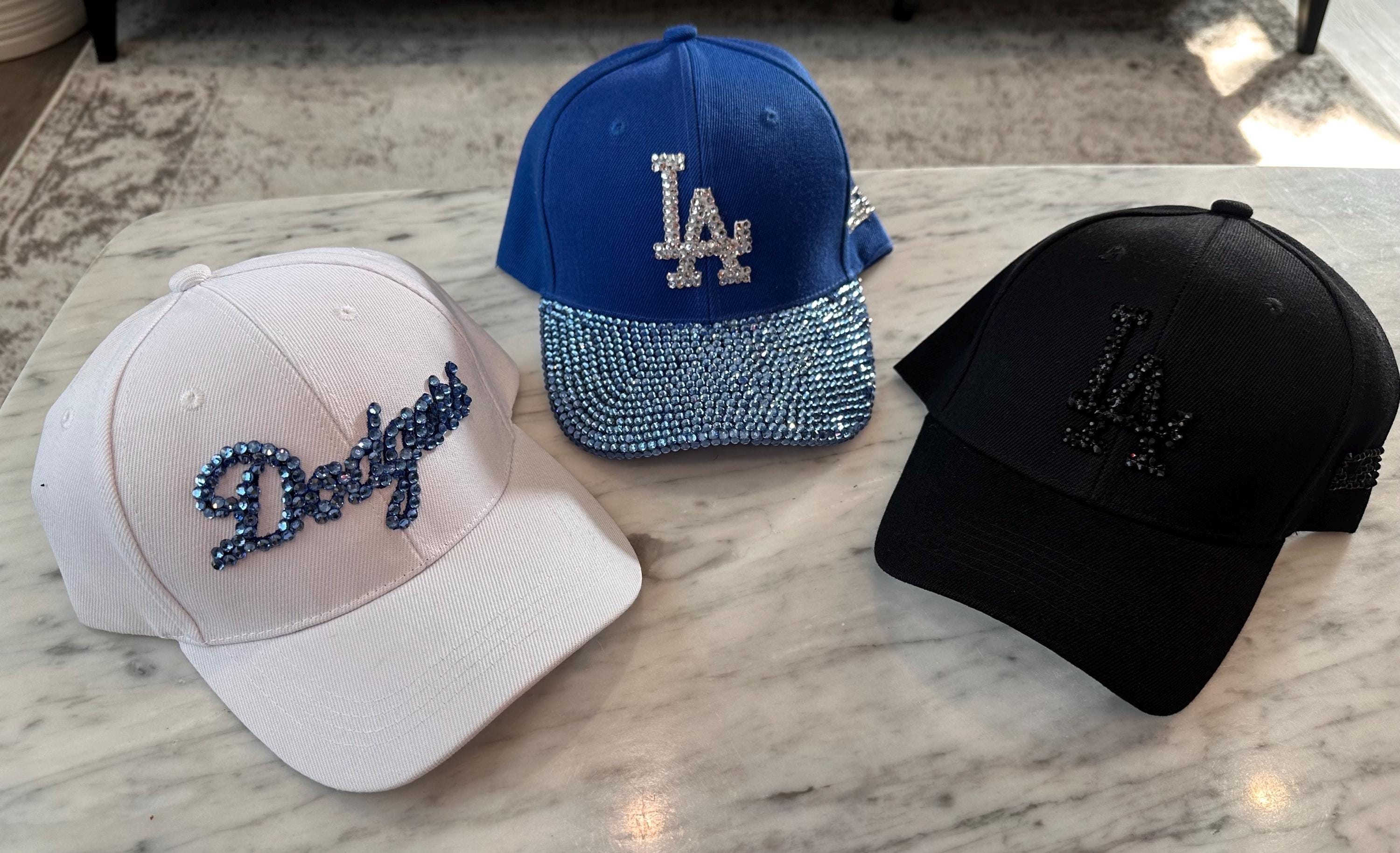 Handcrafted easy fit LA Dodgers hat with European crystals! Brand new. LA DODGERS HAT - Etsy main image 3