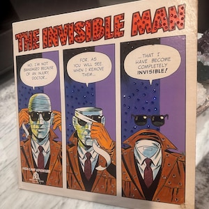 Vinilo LP de El Hombre Invisible, portada personalizada con diamantes de imitación (Bell Records)