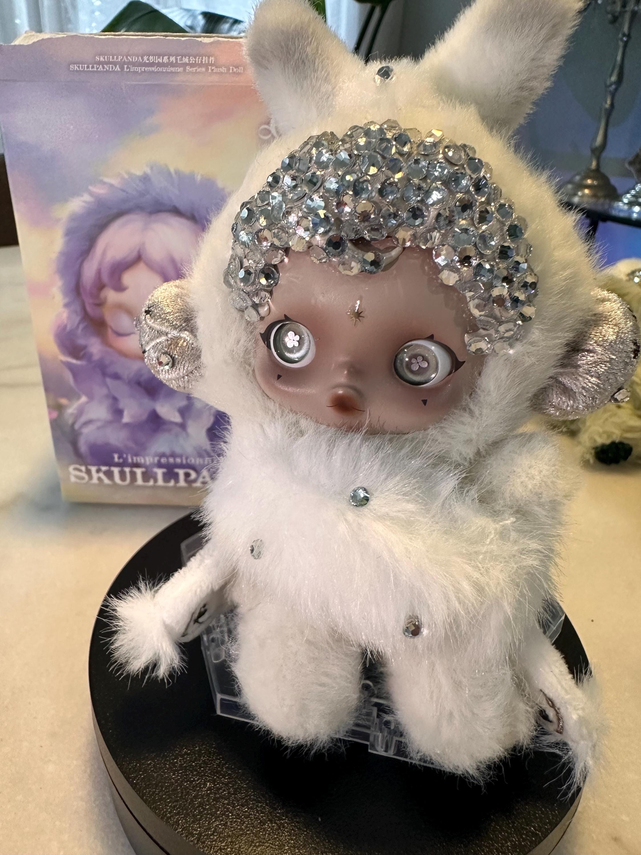 SKULLPANDA custom 「真珠の夢」 Custom Skull Panda Doll – Glass Rhinestone Plush Display Piece - Etsy