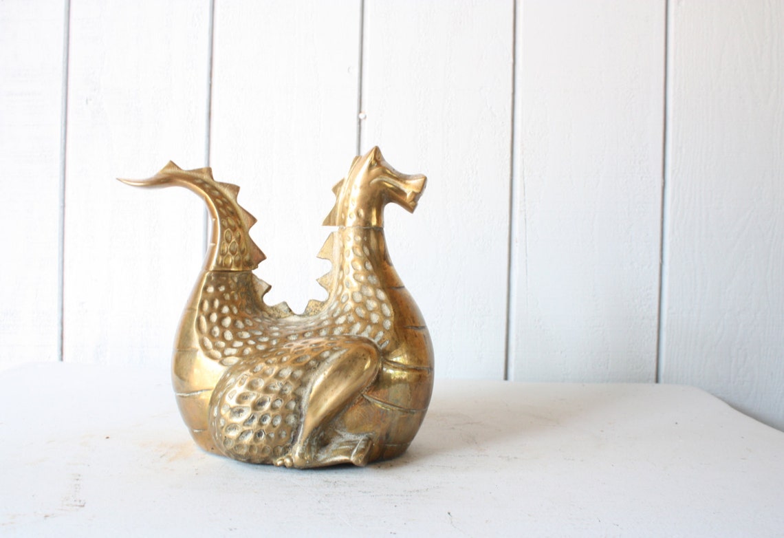 Vintage Brass Dragon Wood Stove Steamer // Humidifier Etsy