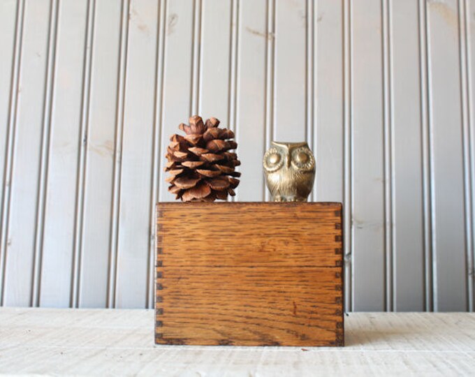 Oak Recipe Box // Card Catalog Etsy