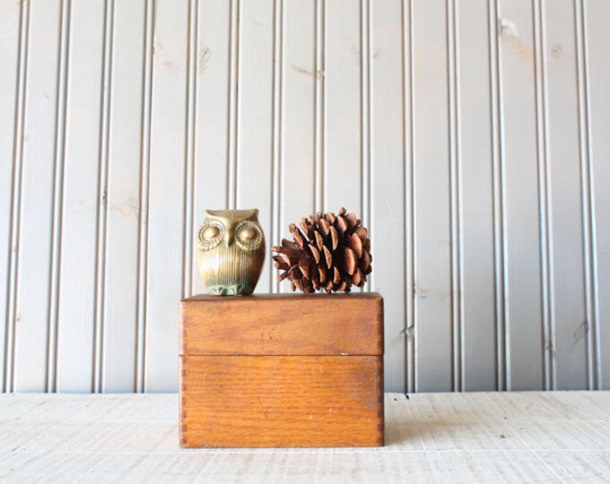 Oak Recipe Box // Card Catalog Etsy
