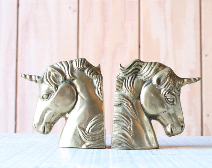 Brass Unicorn Bookends // Solid Brass Etsy