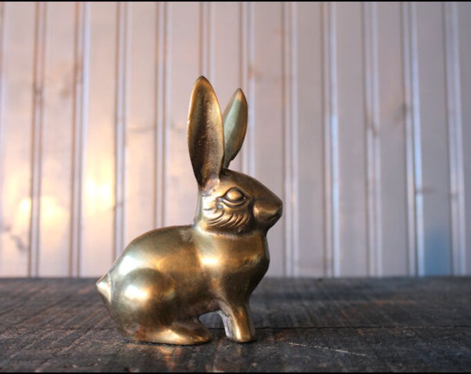 Brass Bunny Rabbit // Solid Brass Paperweight Etsy