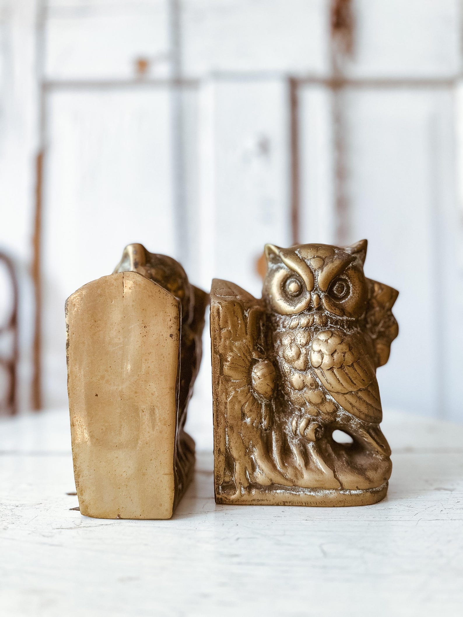 Vintage Brass Owl Bookends Etsy