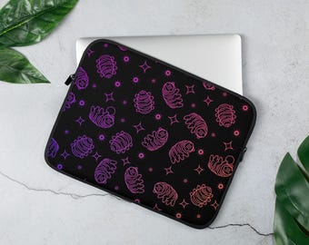 Tardigrade Laptop Sleeve, Cosmic Water Bear MacBook Case, Biology Student Gift