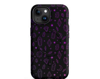 Crystal Phone Case, MagSafe iPhone Case, Gemstone Phone Cover, Witchy Phone Case, Celestial Case, Crystal Lover Gift, Tough Case