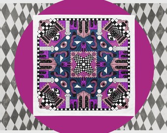 Gothic Bandana Tarot Cloth Altar Cloth Celestial Scarf Moon Phase Decor Witchy Accessory Dreamcore Art Chromavoid