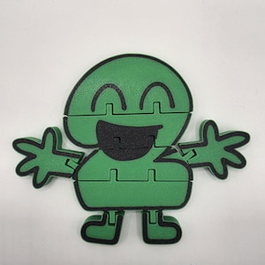 Två figurer - TPOT Flexi Toy | Battle For Dream Island 3D-utskriven ledad fidgetfigur | BFDI BFB-fanpresent | Skrivbordsleksak, samlarobjekt