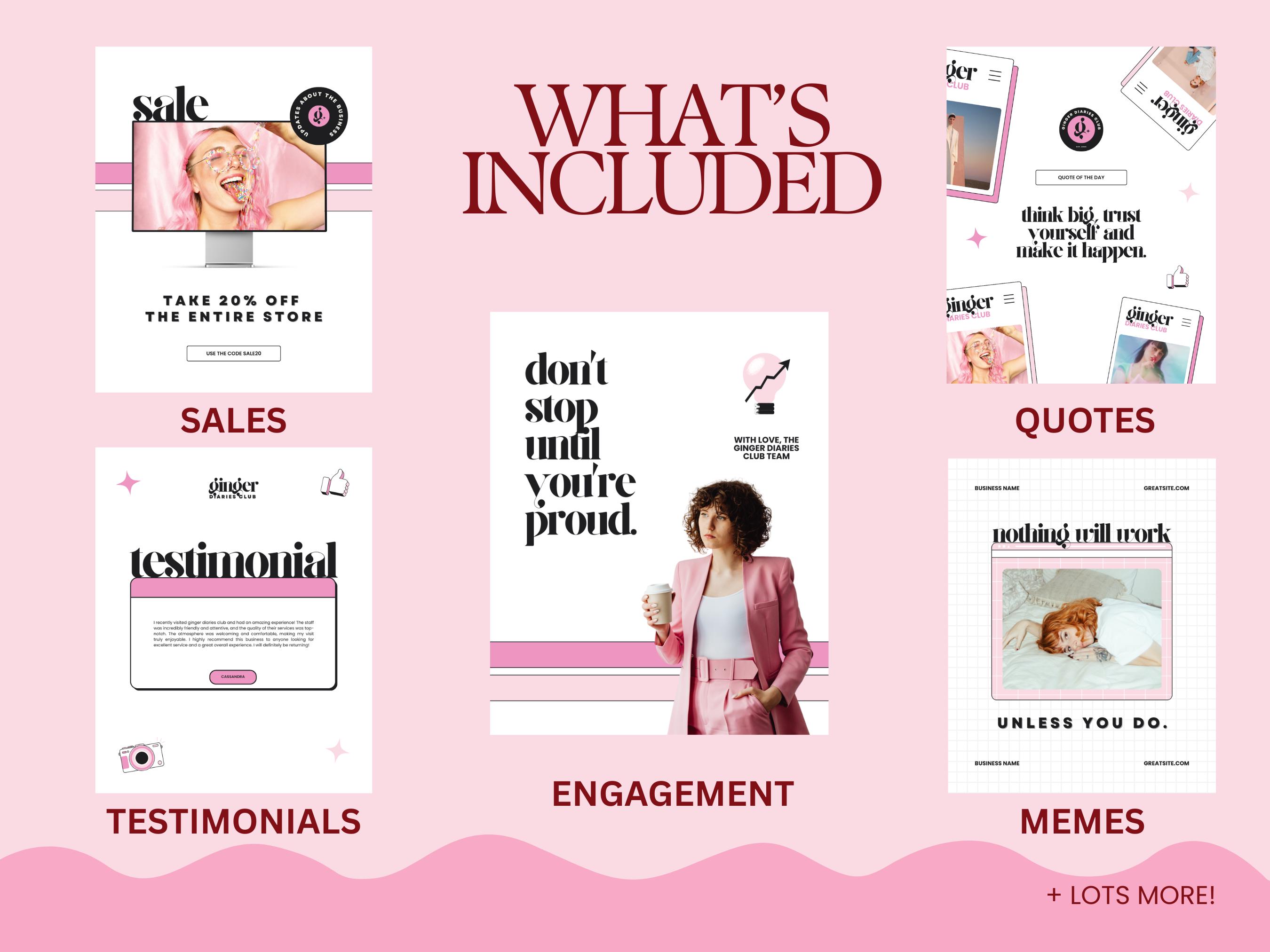 Pink Instagram Post Templates | 30+ Canva Editable Social Media Designs ...