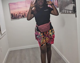 Handmade Ankara Shorts with Pockets, Bold African Print Summer Vacation Attire