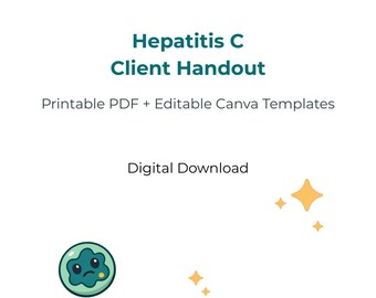 Folleto informativo para pacientes con hepatitis C / PDF imprimible + plantilla editable de Canva / Educación sobre ITS e infecciones virales / Descarga digital