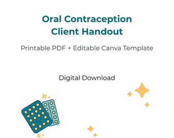 Folleto informativo para usuarias sobre anticonceptivos orales (la píldora) / PDF imprimible + plantilla editable de Canva / Educación sobre control de la natalidad / Descarga digital