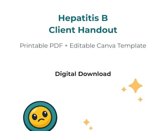 Folleto informativo para pacientes con hepatitis B / PDF imprimible + plantilla editable de Canva / Educación sobre ITS e infecciones virales / Descarga digital